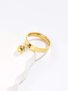 Anillo con diseño de bola - Amarillo Oro - Ver 3