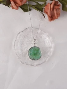 Natural Crystal Charm Necklace - Multicolor - View 1