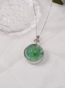 Natural Crystal Charm Necklace - Multicolor - View 2