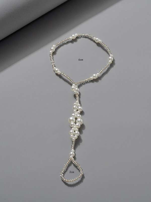 Faux Pearl Decor Beaded Mittens Bracelet SHEIN USA