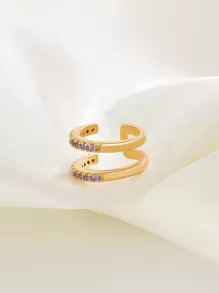 1 chiếc khuyên tai kẹp bằng đồng mạ nhiều lớp, đính đá lấp lánh nhiều màu sắc, phù hợp cho cả nam và nữ, phụ kiện hàng ngày. - Vàng - Xem 4