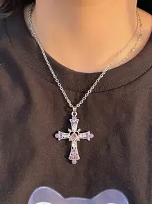 Vòng cổ chữ thập đính đá Zirconia - Nhiều màu - Xem 6