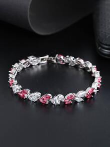 Pulsera zirconia cúbica - Rosa Fucsia - Ver 1