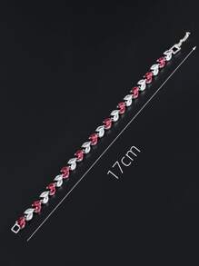 Pulsera zirconia cúbica - Rosa Fucsia - Ver 4