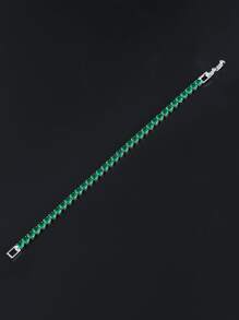 Cubic Zirconia Decor Bracelet - Green - View 3