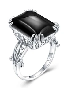 Geometric Decor Silver Ring