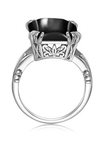 Geometric Decor Silver Ring