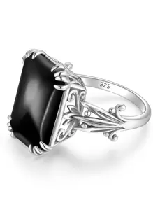 Geometric Decor Silver Ring