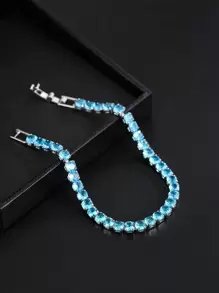 Pulsera zirconia cúbica - Celeste - Ver 2