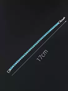 Pulsera zirconia cúbica - Celeste - Ver 4