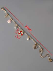 Men Star & Faux Pearl Charm Bracelet - Multicolor - View 3