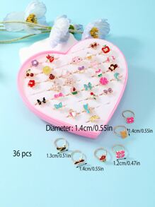 36 cái/bộ Vòng trang trí động vật hoạt hình cho bé gái - Nhiều màu - Xem 5
