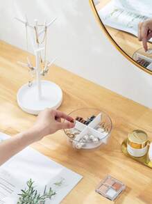 1 pieza de plástico Bisutería almacenamiento creativo Rama Torre de joyería estante para casa - Blanco - Ver 5