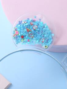 Toddler Kids Sequin & Cartoon Ear Decor Headband - Blue - View 3