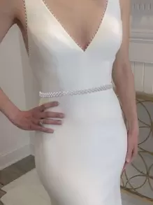 人造珍珠装饰新娘腰带万圣节 - 白色 - 查看 1