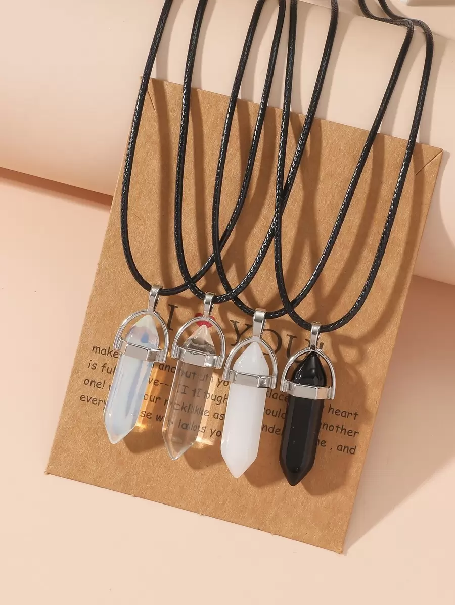 4入組/套石頭吊墜項鍊