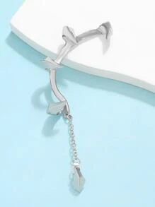 1pc Minimalist Ear Wrap - Silver - View 3