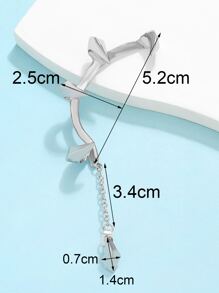 1pc Minimalist Ear Wrap - Silver - View 2