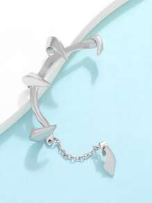 1pc Minimalist Ear Wrap - Silver - View 6