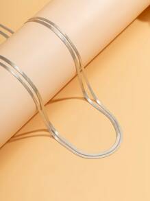 極簡多層腰鏈 - 銀色 - 查看 4