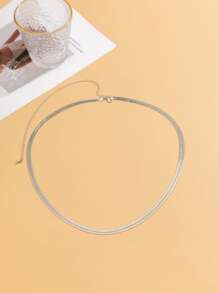 極簡多層腰鏈 - 銀色 - 查看 5