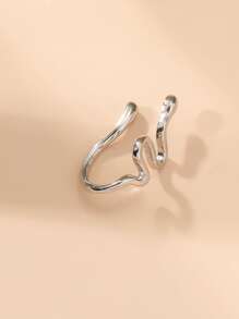 蛇設計鼻環 - 銀色 - 查看 2