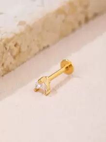 1pc Cubic Zirconia Decor Stud Earring