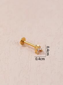 1pc Cubic Zirconia Decor Stud Earring