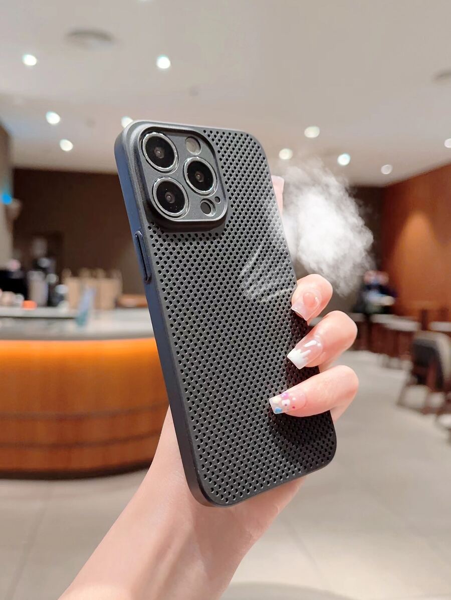 透氣手機殼，相容於 iPhone15/15Plus/15Pro/15Promax - 黑色 - 查看 1