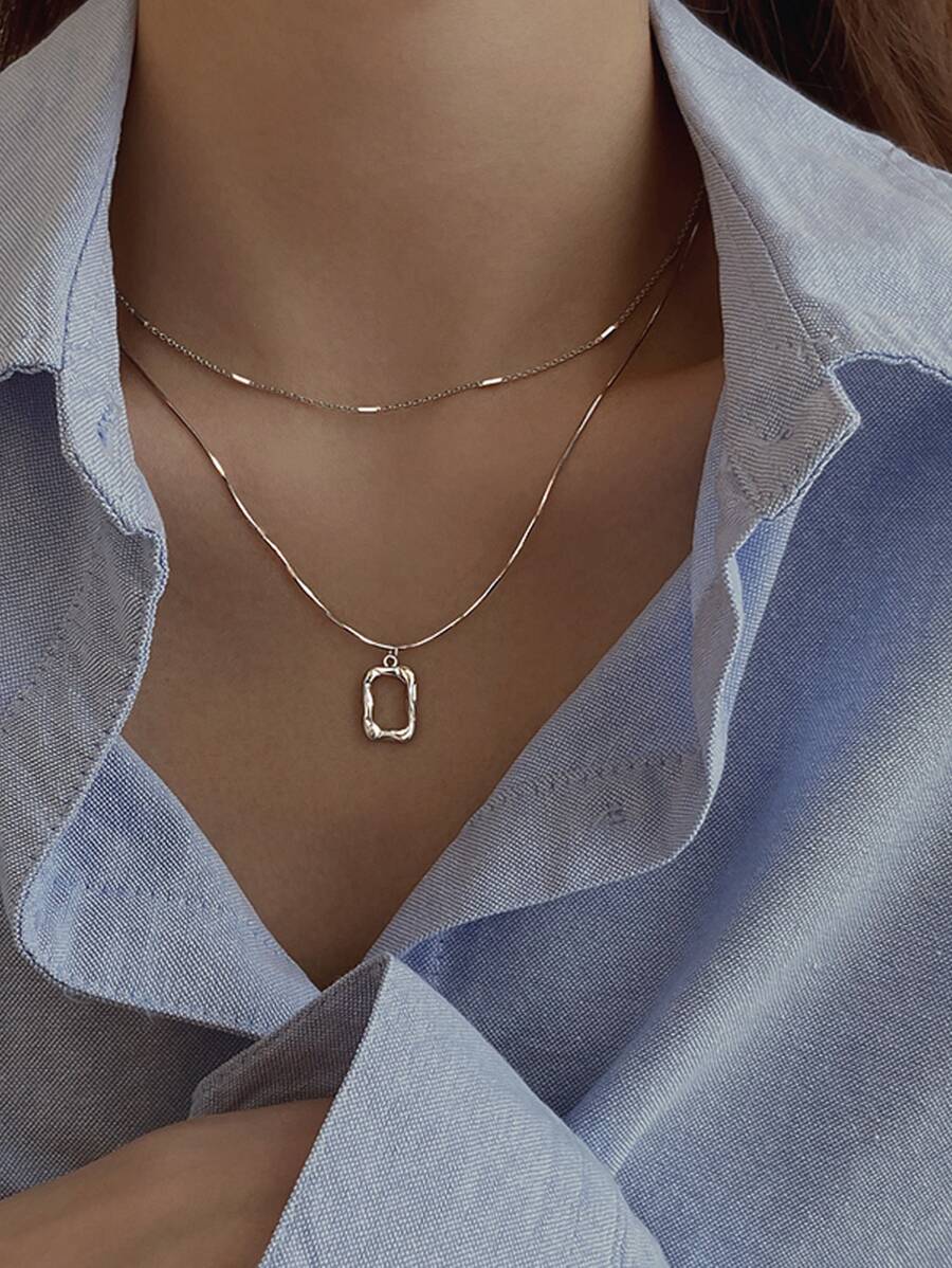 2入組/套幾何掛墜項鍊