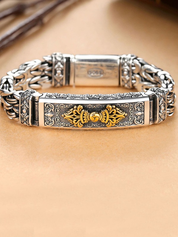 1pc Men's Hip-hop Style Buddha Beads Bracelet