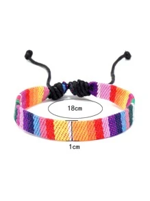 Thời trang và phổ biến 12 cái/bộ Vòng tay họa tiết chữ cái dành cho nam giới để làm quà tặng trang sức và cho vẻ ngoài sành điệu - Nhiều màu - Xem 3