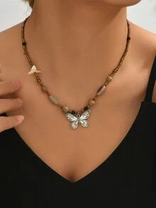 Collar con accesorio de mariposa - Multicolor - Ver 5