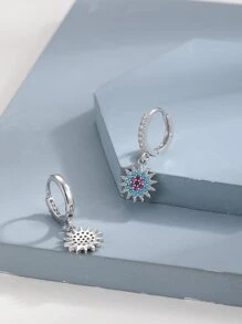 Hihho Cubic Zirconia Decor Drop Earrings - Silver - View 5