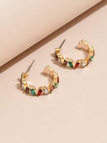 Hoa tai vòng trang trí bằng đá rhinestone - Nhiều màu - Xem 3