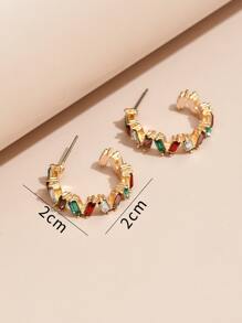 Hoa tai vòng trang trí bằng đá rhinestone - Nhiều màu - Xem 4