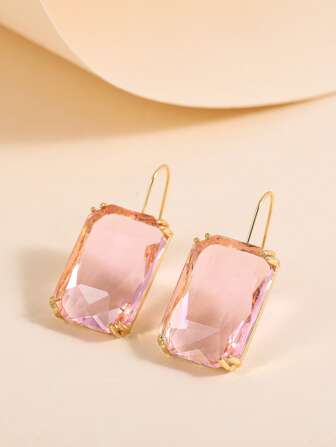 Pendientes de tachuela con diseño de diamante de imitación