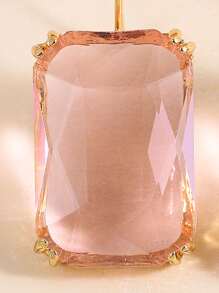 Rhinestone Decor Stud Earrings - Pink - View 4