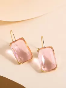 Rhinestone Decor Stud Earrings - Pink - View 7