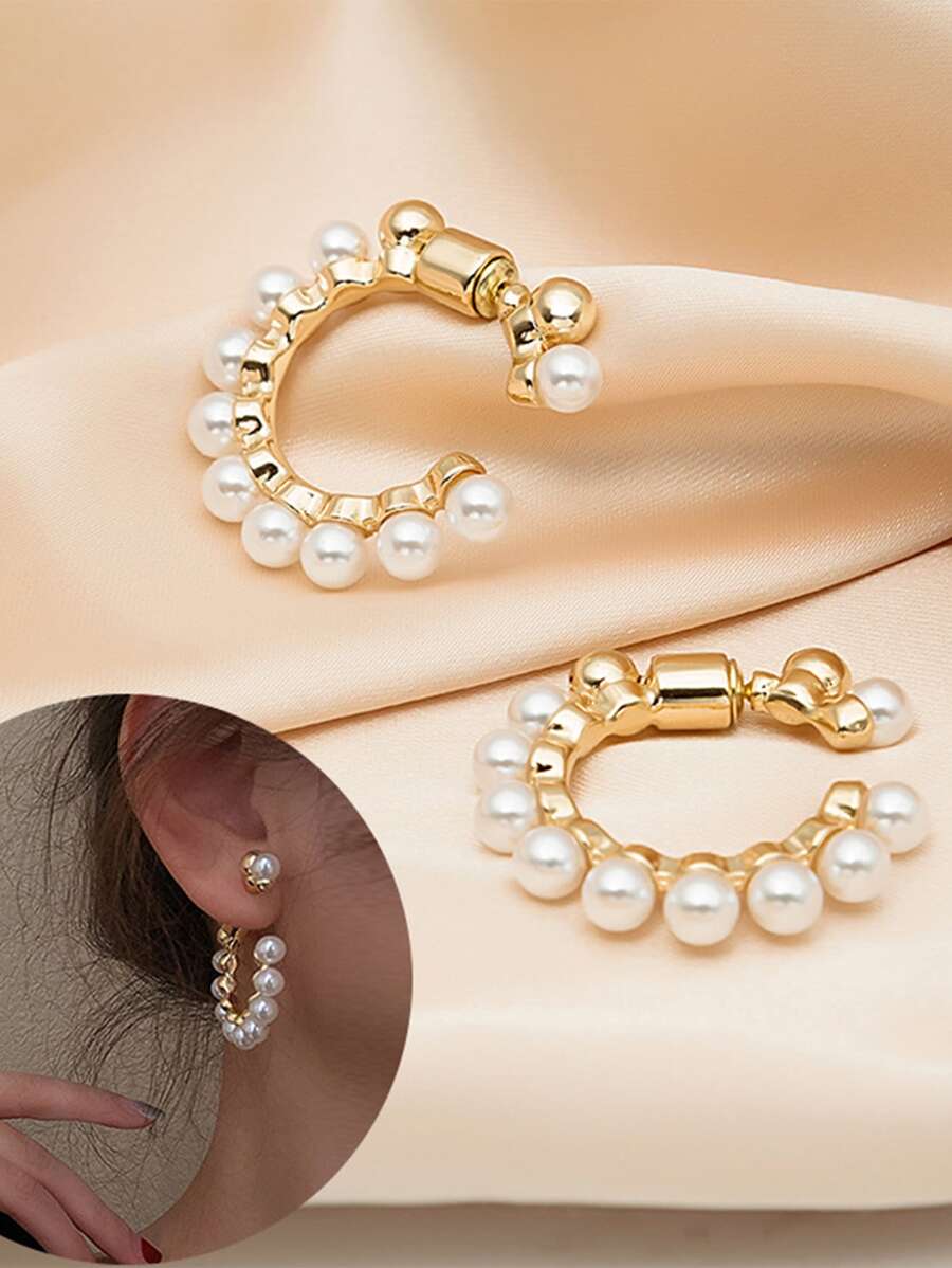 Đồ trang trí Ngọc Trai giả Hoa tai - Nhiều màu - Xem 1