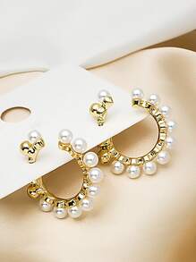 Đồ trang trí Ngọc Trai giả Hoa tai - Nhiều màu - Xem 7