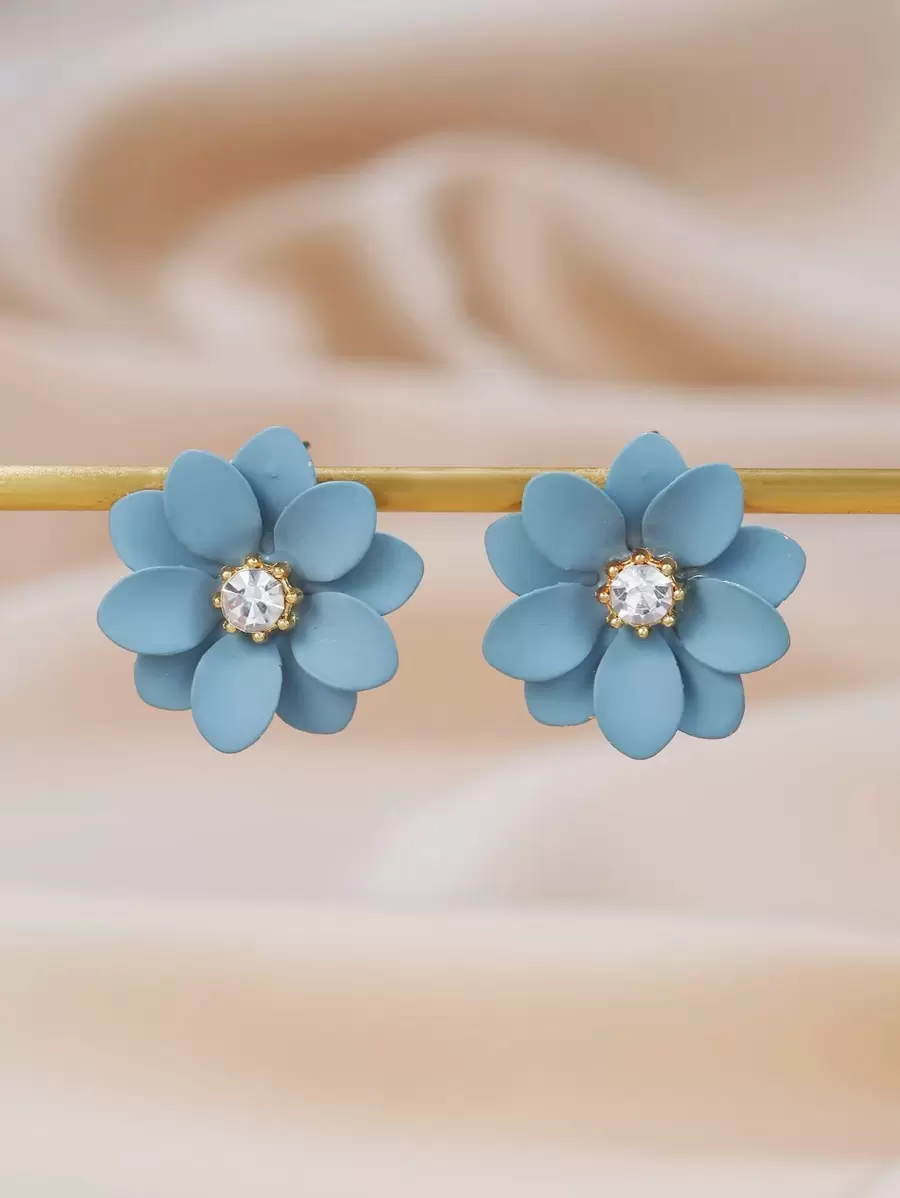 Hoa tai đính đá trang trí Valentine, Mẹ, Mẹ, Ngày của Mẹ, Quà tặng - Màu xanh lam - Xem 1