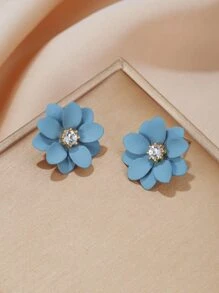 Hoa tai đính đá trang trí Valentine, Mẹ, Mẹ, Ngày của Mẹ, Quà tặng - Màu xanh lam - Xem 4