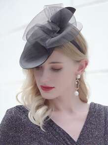 HIMESPORT Anh Mũ Đầu Cho Nữ Fascinator Thanh Lịch Hộp Đựng Thuốc Nắp Đen Sang Trọng Fedora Vintage Đầm Nữ Millinery - màu đen - Xem 2