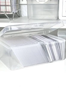 1pc Clear Stationery Storage Box - Clear - View 2