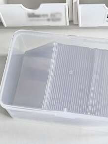1pc Clear Stationery Storage Box - Clear - View 4