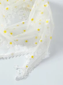 印花圍巾 - 白色 - 查看 3