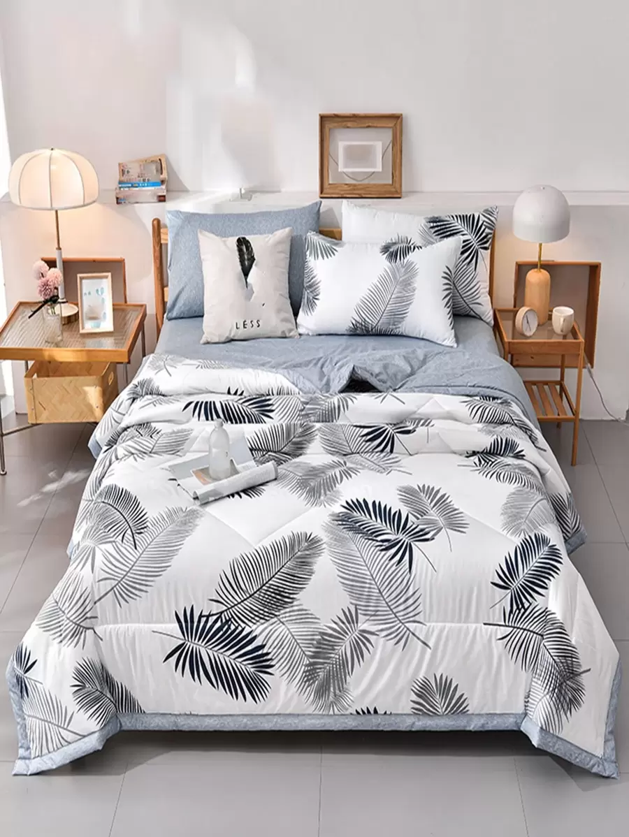 1入組大豆纖維印花夏季被子/ac 毛毯 - 白色 - 查看 1