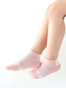 5雙小女童卡通圖案短襪 - 彩色 - 查看 4