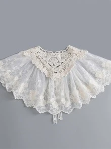 Cổ áo thêu hoa Dickey - Màu be - Xem 2